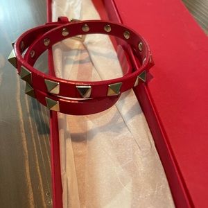Valentine rockstud wrap leather bracelet